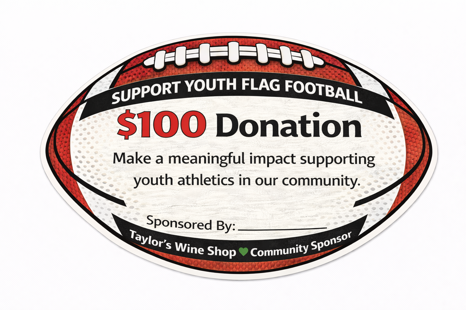 Support Youth Flag Football - $50 Donation - Taylorswineshop