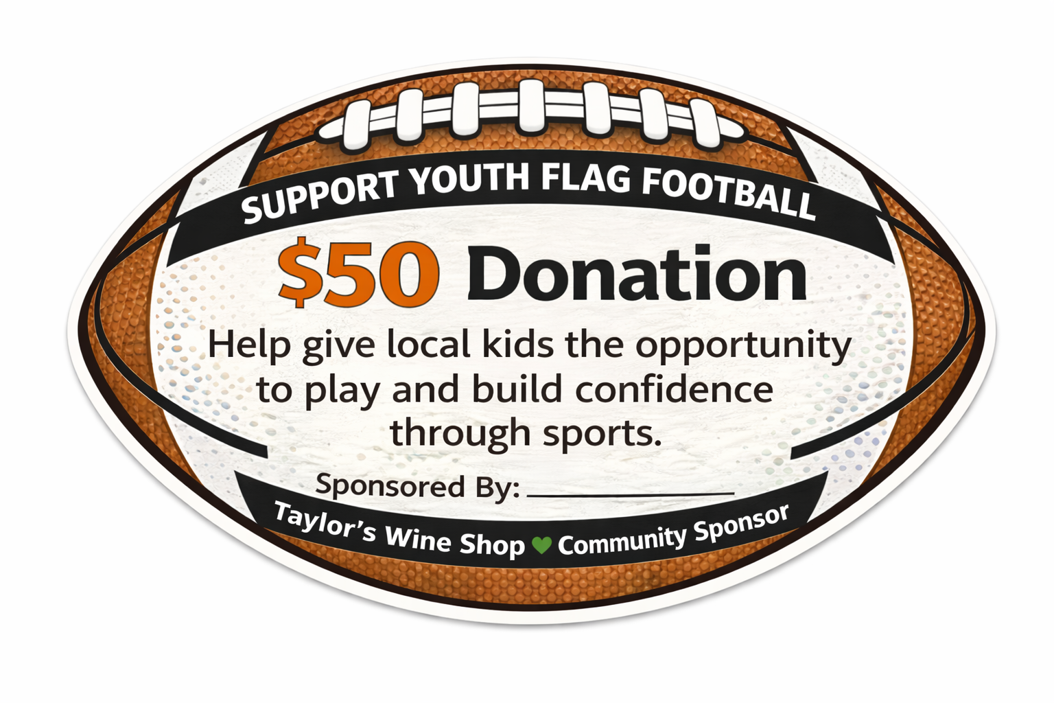 Support Youth Flag Football - $25 Donation - Taylorswineshop
